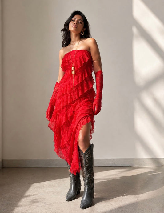 The Crimson Rhapsody Dress