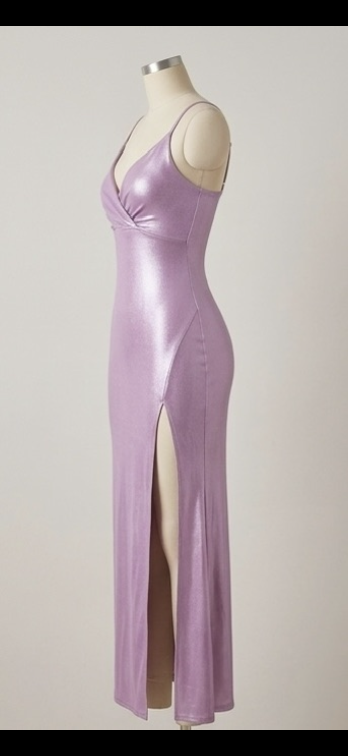 The Metallic Mauve Wrap Maxi