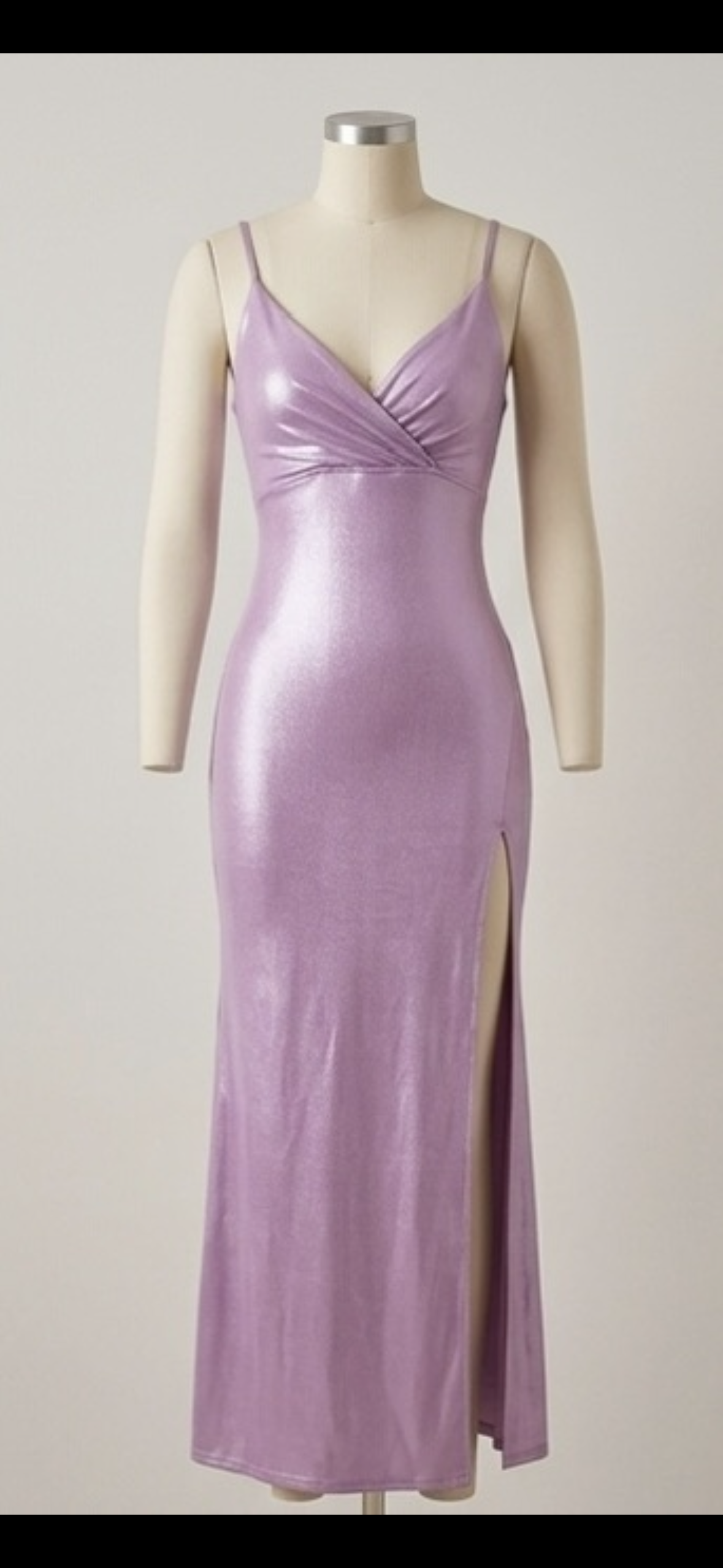 The Metallic Mauve Wrap Maxi